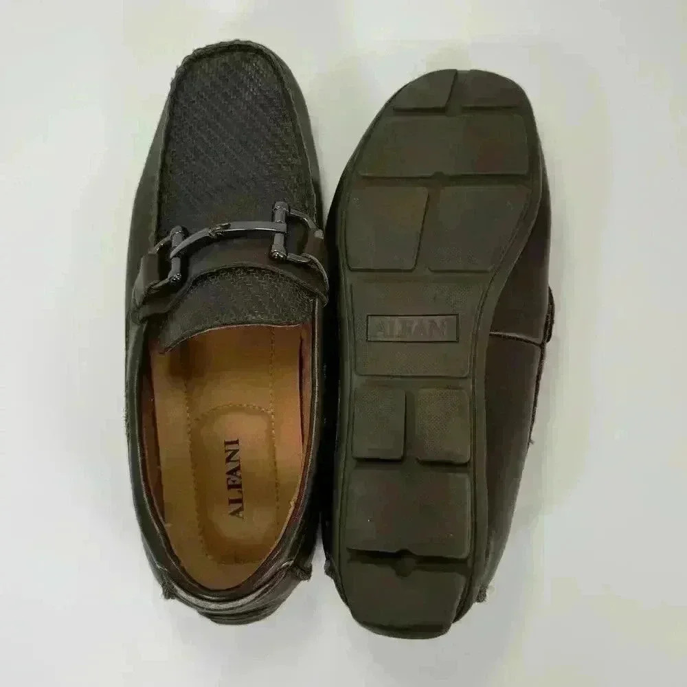 Alfani Len Driver with Bit Loafer Brown Leather Men Size 7M - Picture 5 of 7